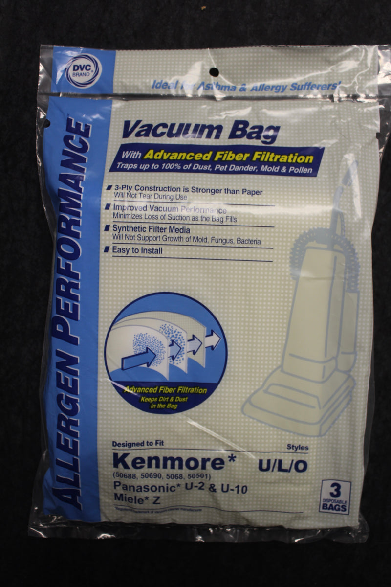 Kenmore "U/L/O" Bags - 3 pack - DVC Allergen