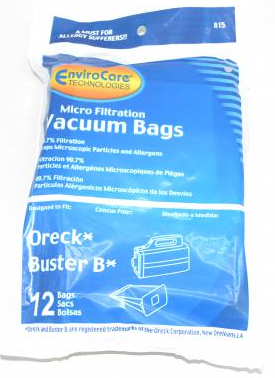 Oreck "Buster B" canister bags - 12 pack